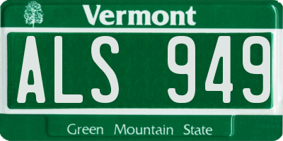 VT license plate ALS949