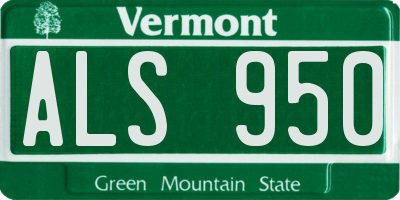 VT license plate ALS950