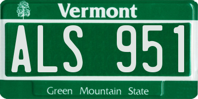 VT license plate ALS951