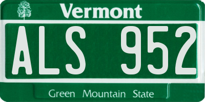VT license plate ALS952