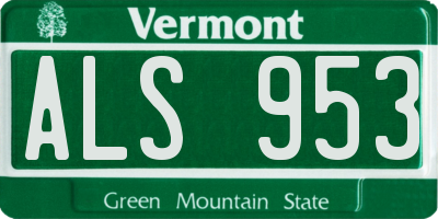 VT license plate ALS953