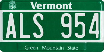 VT license plate ALS954
