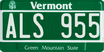VT license plate ALS955