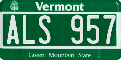 VT license plate ALS957