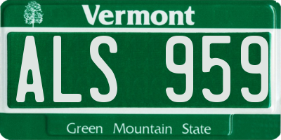 VT license plate ALS959