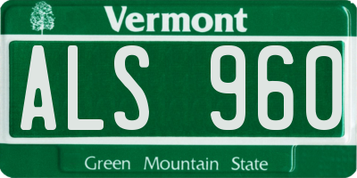 VT license plate ALS960