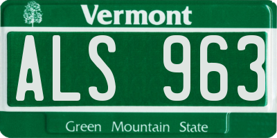 VT license plate ALS963