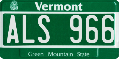 VT license plate ALS966