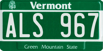 VT license plate ALS967