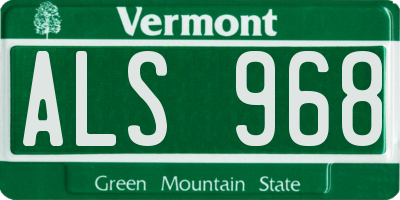 VT license plate ALS968