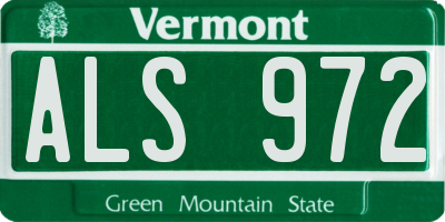 VT license plate ALS972