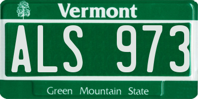 VT license plate ALS973