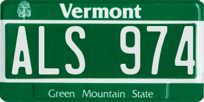 VT license plate ALS974