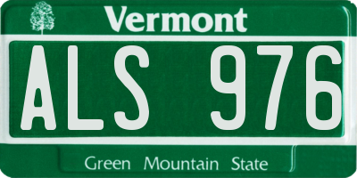 VT license plate ALS976