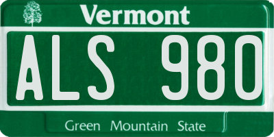 VT license plate ALS980
