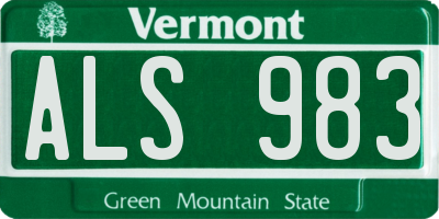 VT license plate ALS983