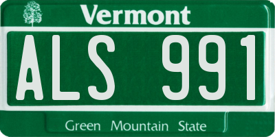 VT license plate ALS991