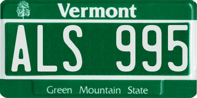 VT license plate ALS995