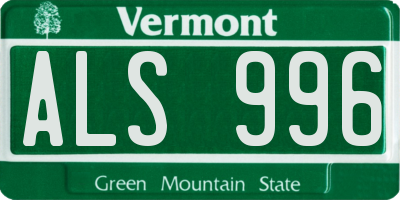 VT license plate ALS996