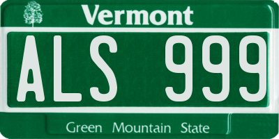 VT license plate ALS999