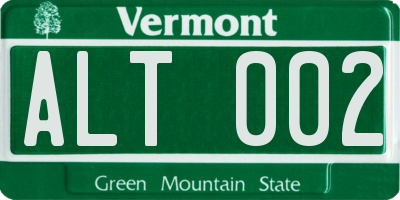 VT license plate ALT002