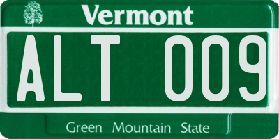 VT license plate ALT009