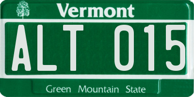 VT license plate ALT015