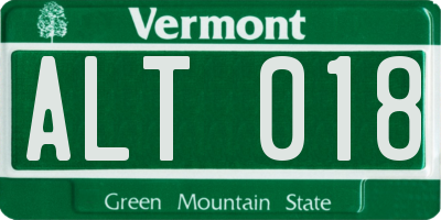VT license plate ALT018