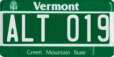 VT license plate ALT019