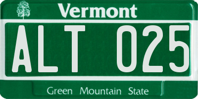 VT license plate ALT025