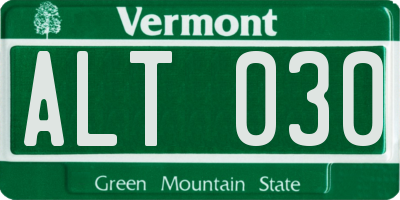 VT license plate ALT030