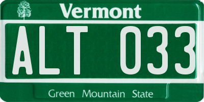 VT license plate ALT033
