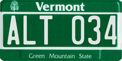 VT license plate ALT034