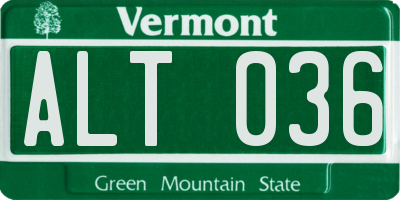 VT license plate ALT036