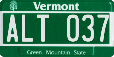 VT license plate ALT037
