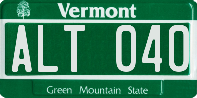VT license plate ALT040
