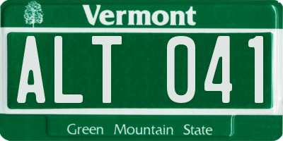 VT license plate ALT041