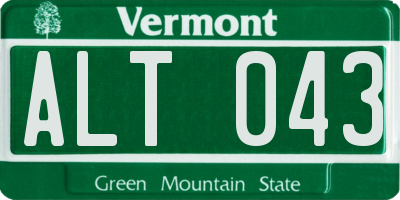 VT license plate ALT043