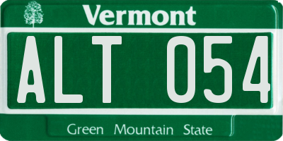 VT license plate ALT054