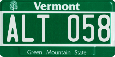 VT license plate ALT058