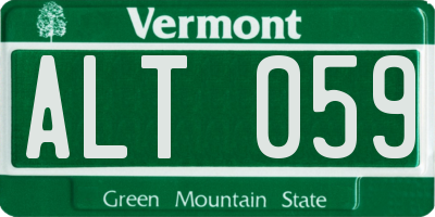 VT license plate ALT059