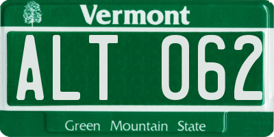 VT license plate ALT062