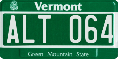 VT license plate ALT064