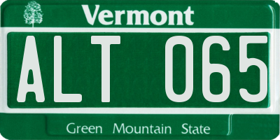 VT license plate ALT065