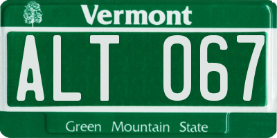 VT license plate ALT067