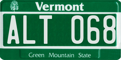 VT license plate ALT068