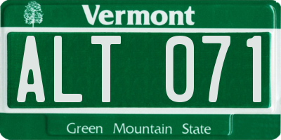 VT license plate ALT071