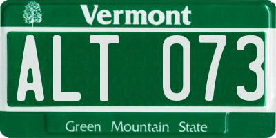 VT license plate ALT073