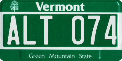 VT license plate ALT074