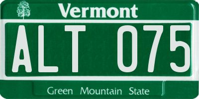 VT license plate ALT075